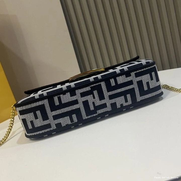 Affordable In Baguette Mini Fabric FF Motif Black Bag Fendi 0804
